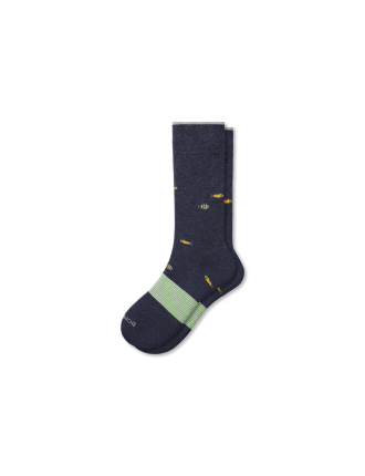 New Design Men's Aquatic Dress Calf Socks Available for Immediate Shipping