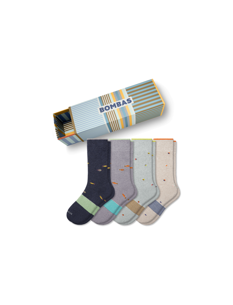 New Design Father’s Day Dress Calf Sock 4-Pack Gift Box Limited Stock