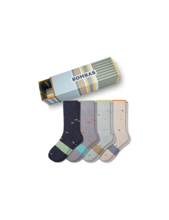 New Design Father’s Day Dress Calf Sock 4-Pack Gift Box Limited Stock